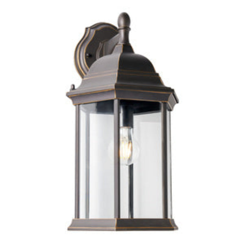 Alvin 6 Panel Lantern- Antique Bronze/ Black Finish