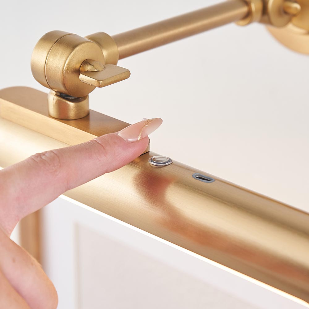 Kyte Rechargeable Picture Light- Warm Brass  Finish