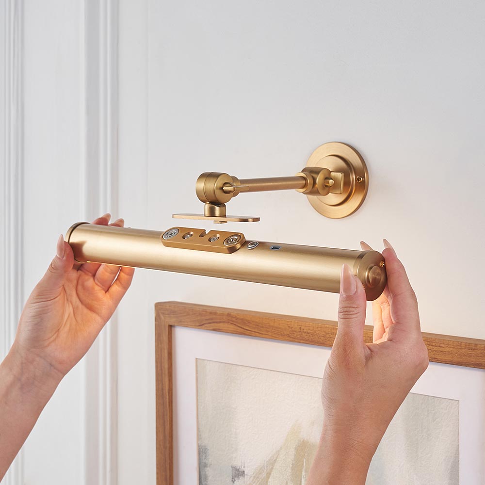 Kyte Rechargeable Picture Light- Warm Brass  Finish