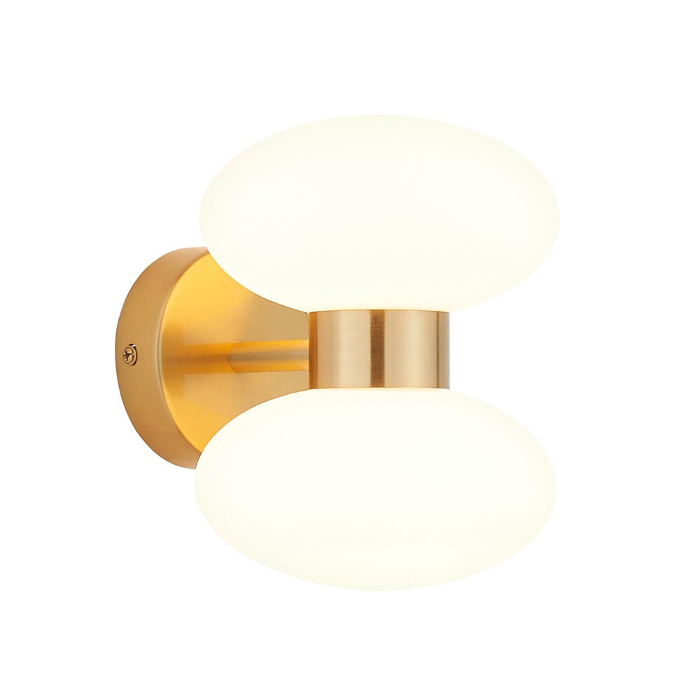 Roseo 2lt Wall Light- Warm Brass with Clear & Opal Glass Finishes