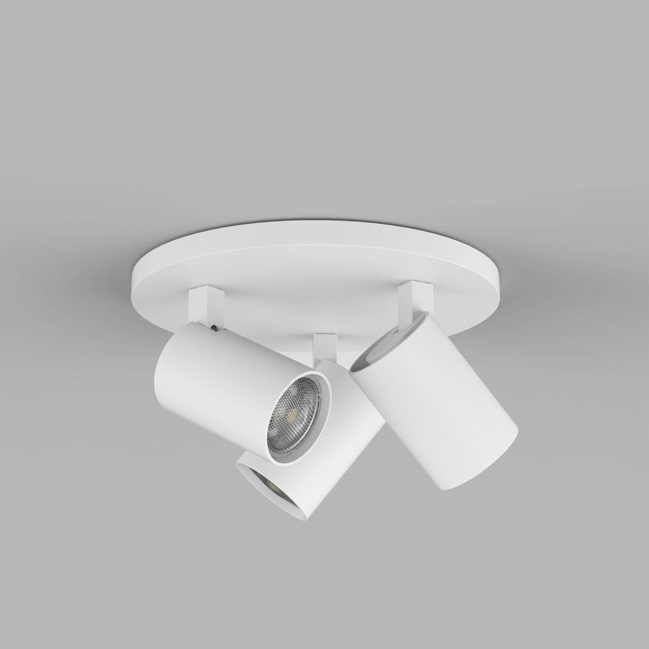 Ascoli Triple Round Flush Light - Bronze/Matt Black/Matt Nickel/Textured White Finish