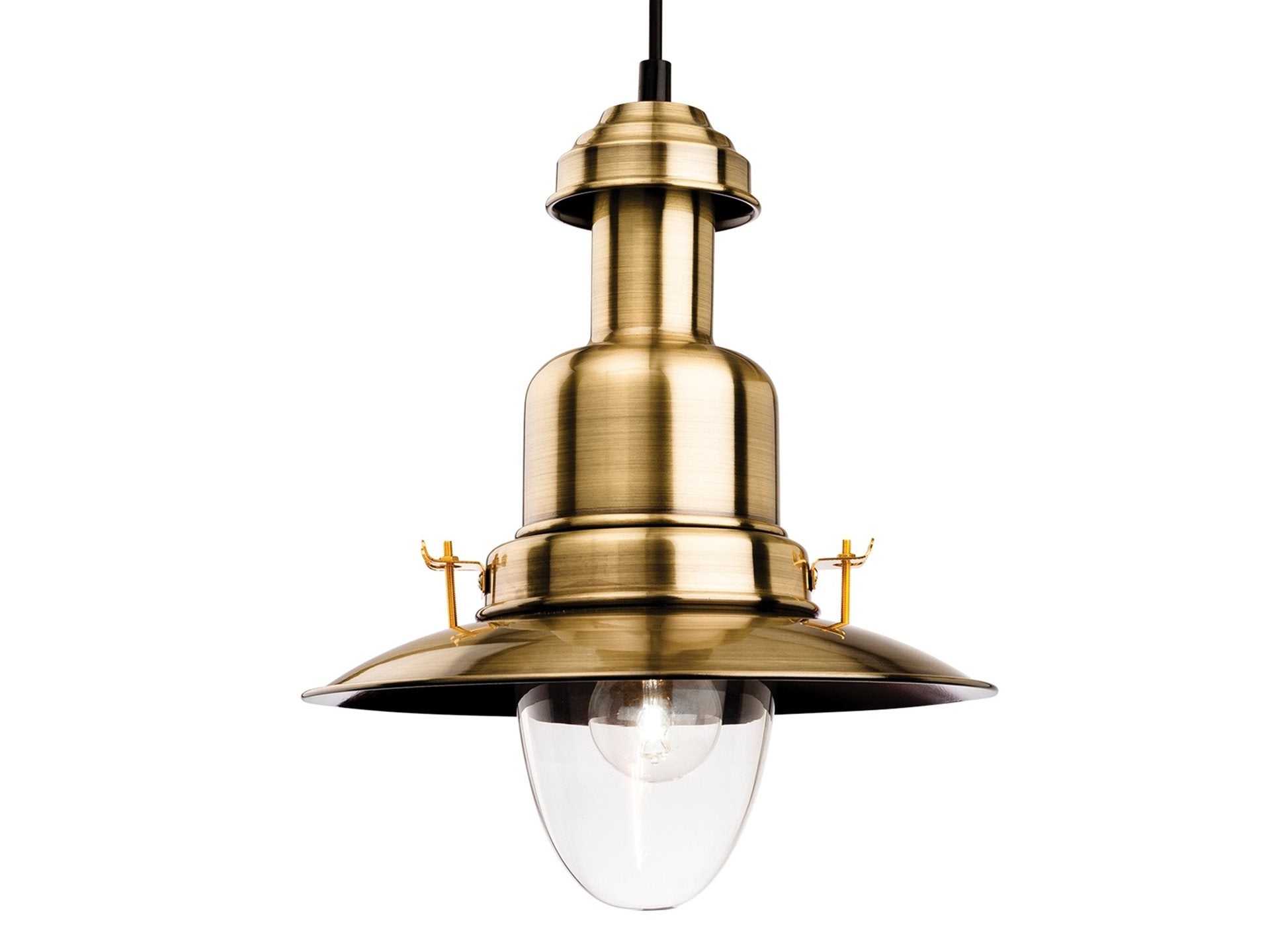 Classic Fisherman Pendant-  Brushed Steel/ Antique Brass