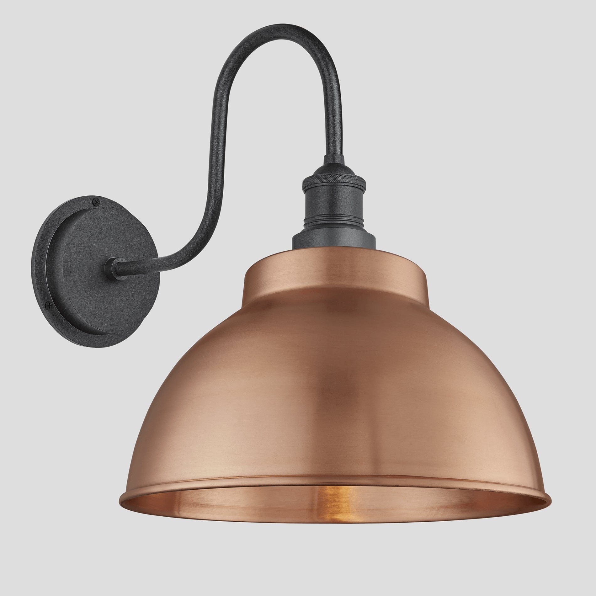 Swan Neck 13" Outdoor Dome Wall Light IP65 - Various Finishes