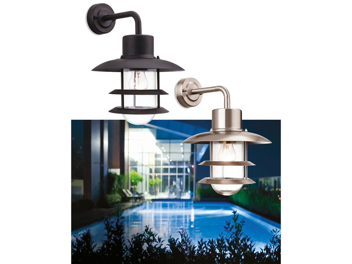 Austin Wall Light- Black/ Stainless Steel