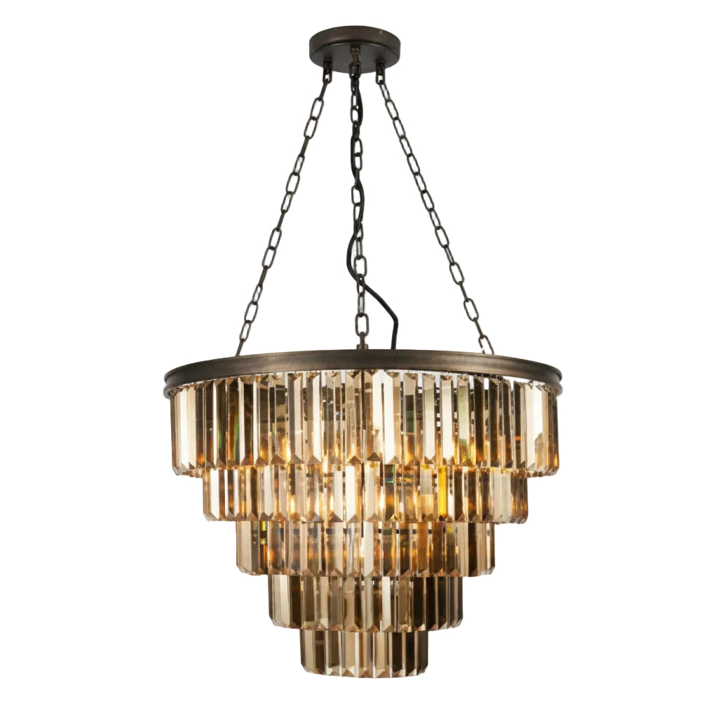 Inges 10 Light Chandelier- Bronze Crystal