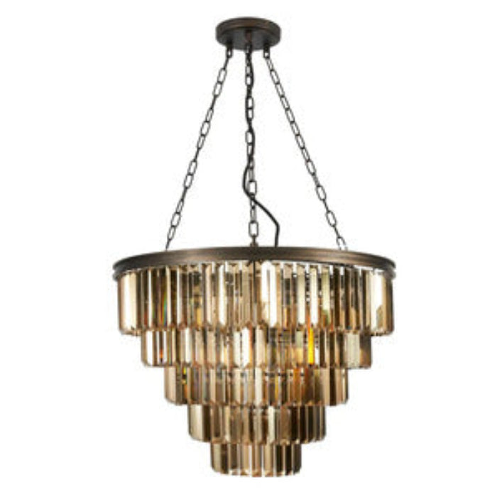 Inges 10 Light Chandelier- Bronze Crystal