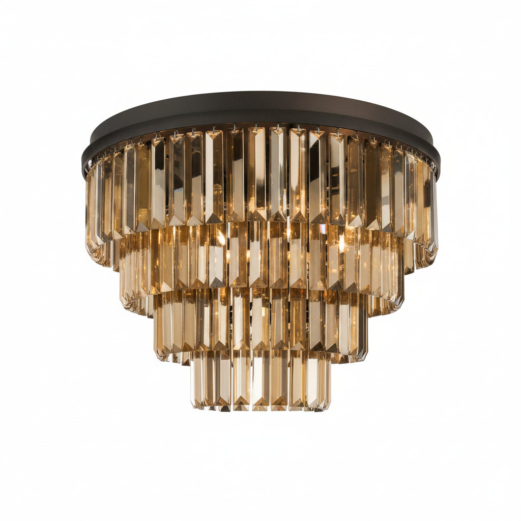 Inges 7lt Flush Light- Bronze Crystal