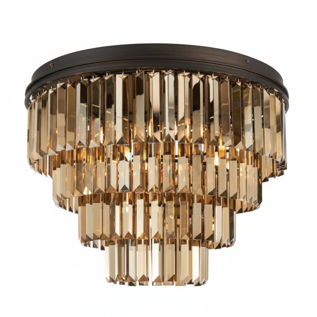 Inges 7lt Flush Light- Bronze Crystal