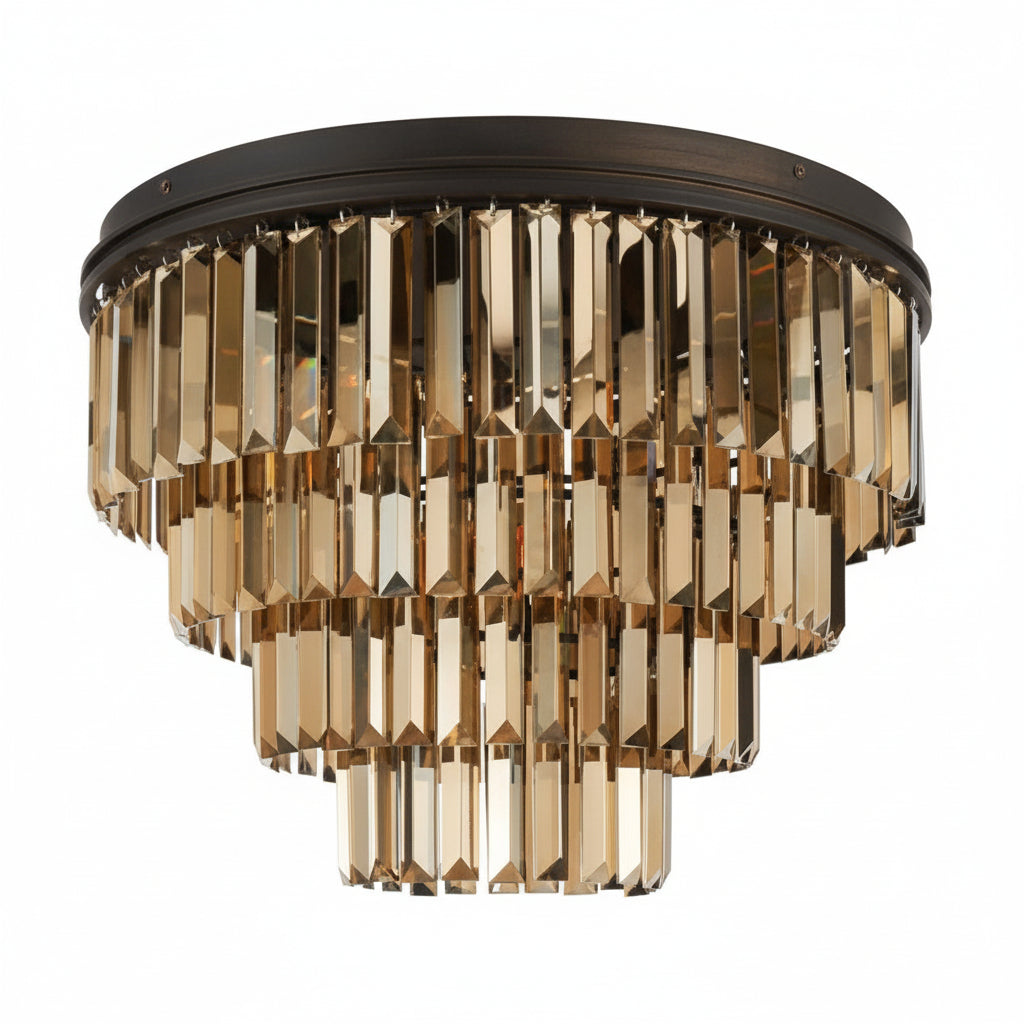 Inges 7lt Flush Light- Bronze Crystal