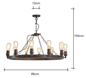 Capri 12/16Lt Chandelier- Bronze