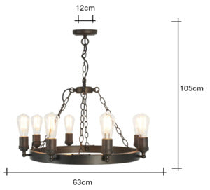 Capri 8Lt Ring Chandelier- Bronze
