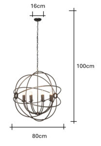 Capri 8Lt Orbital Pendant- Bronze