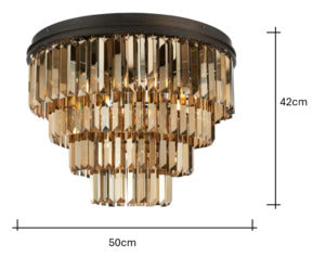 Inges 7lt Flush Light- Bronze Crystal