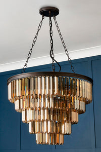 Inges 10 Light Chandelier- Bronze Crystal
