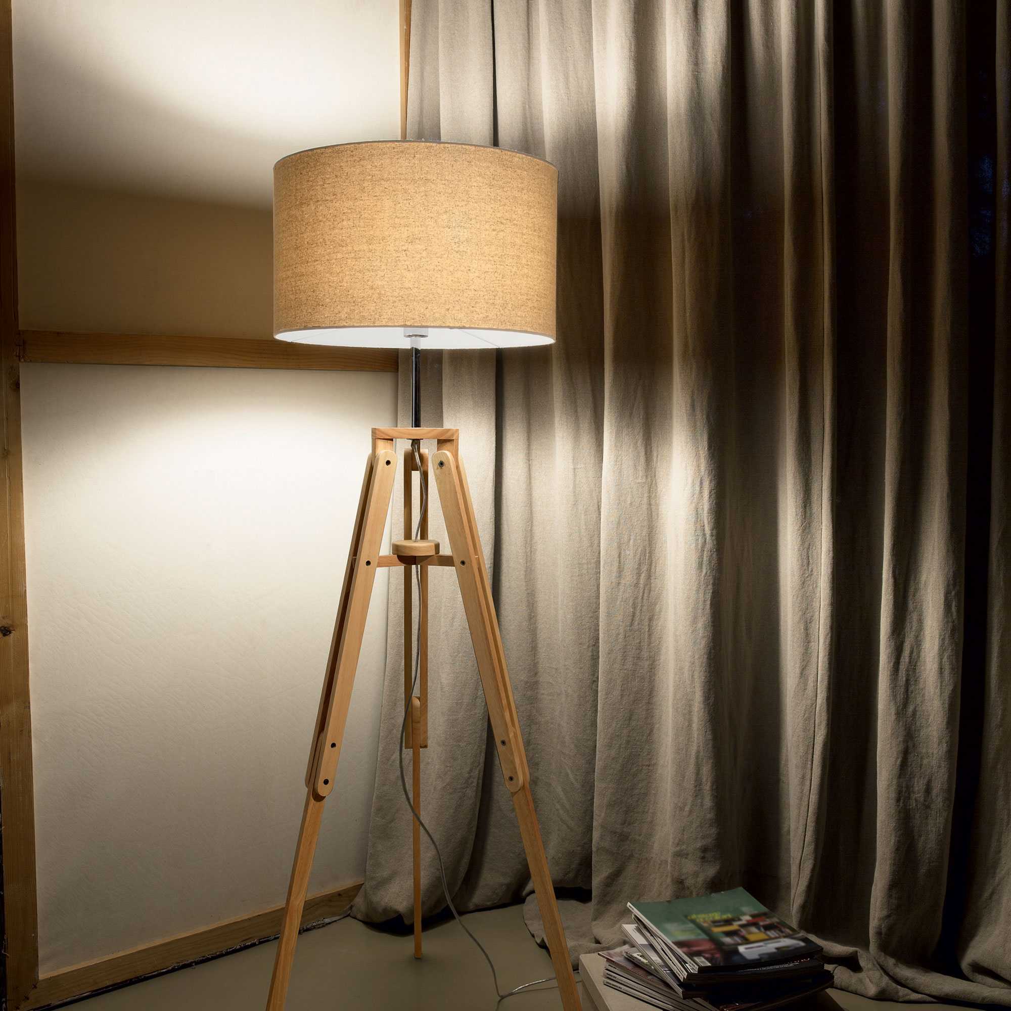 Klimt Floor Lamp - Wood Finish - Cusack Lighting