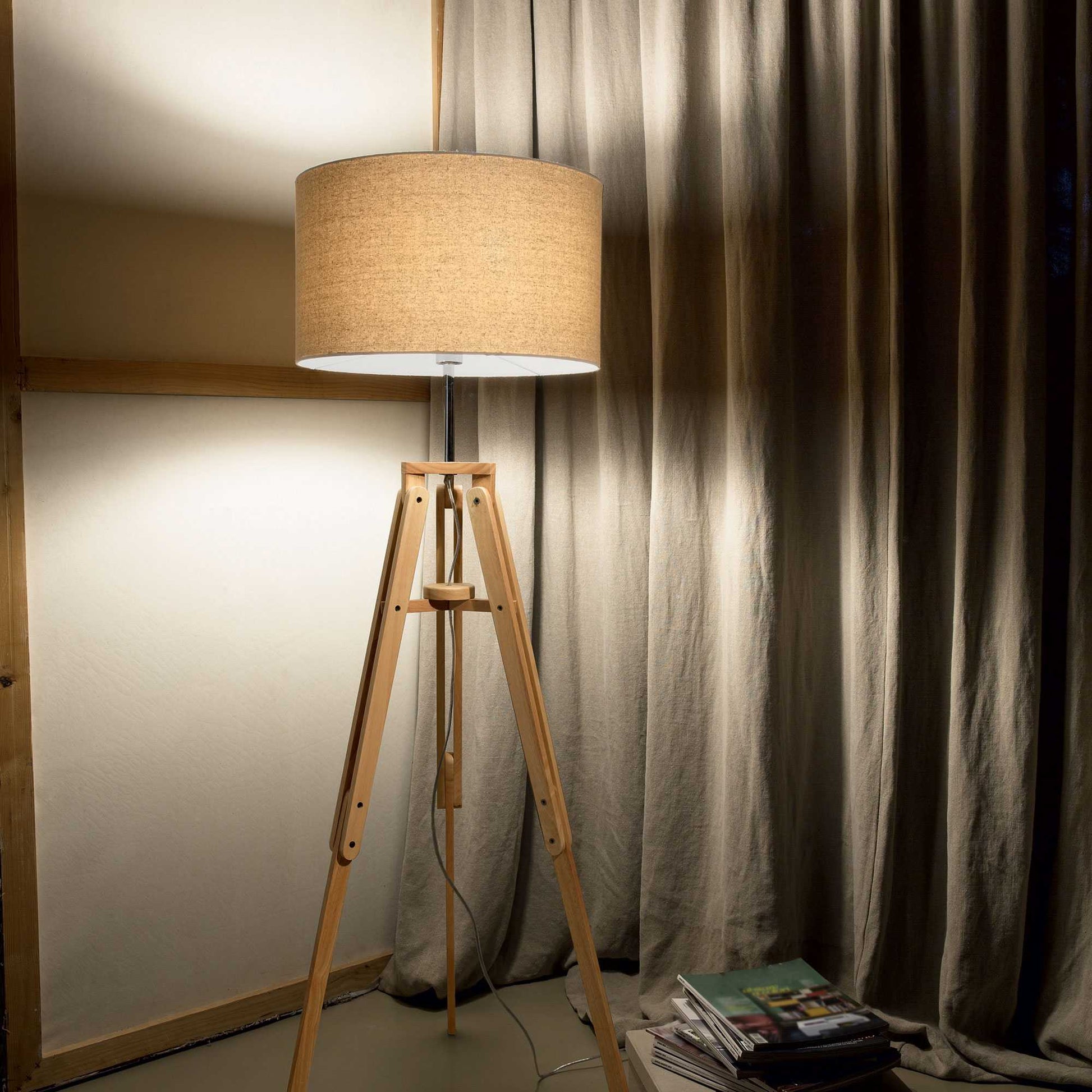 Klimt Floor Lamp - Wood Finish - Cusack Lighting