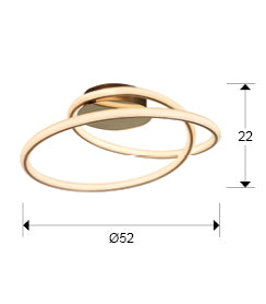 TUBE CEILING LAMP, GOLDEN