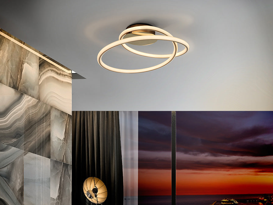 TUBE CEILING LAMP, GOLDEN
