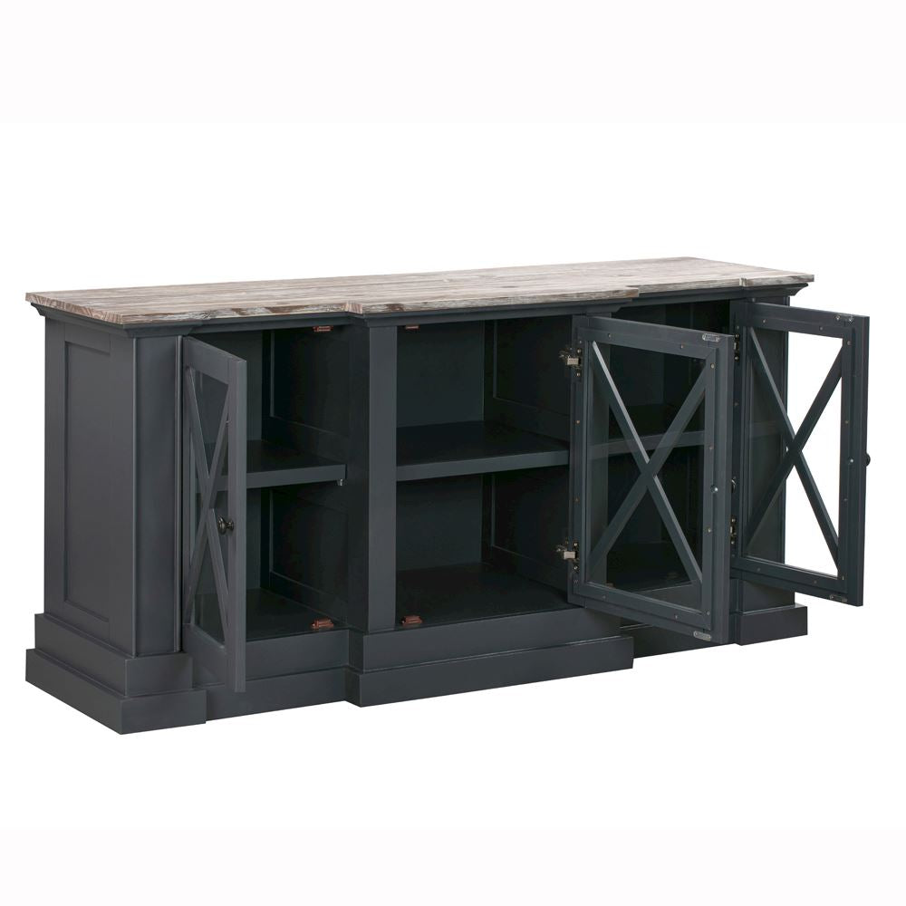 Bilbury Three Door Sideboard- Black/ Beige