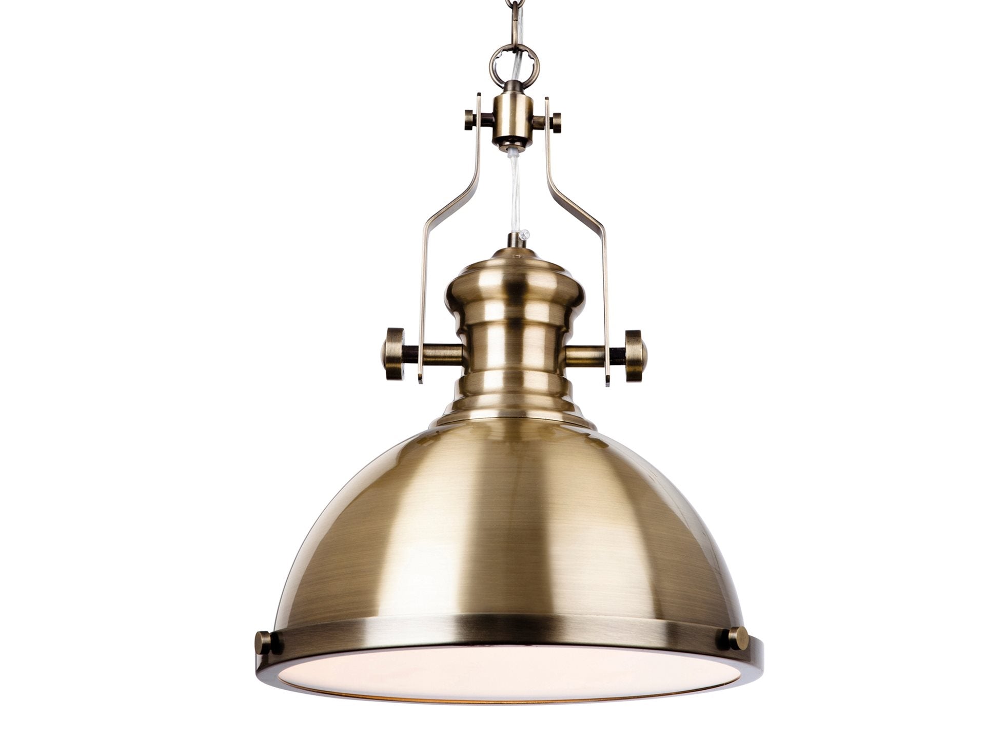 Albion Pendant- Antique Brass/ Brushed Steel