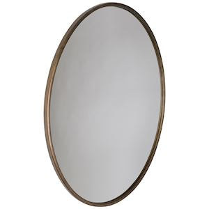 Round 120cm Wall Mirror- Antique Brass