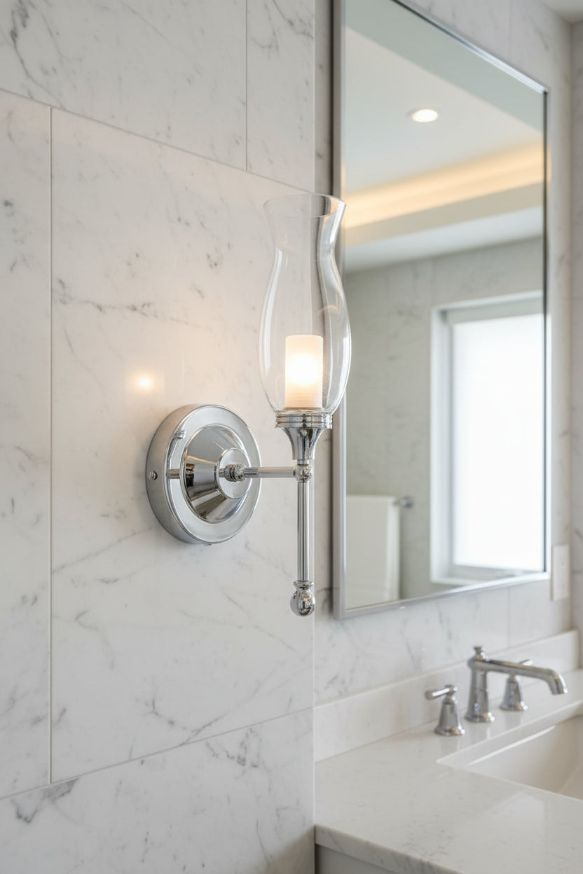 Aston Wall Light- Chrome with Clear Glass