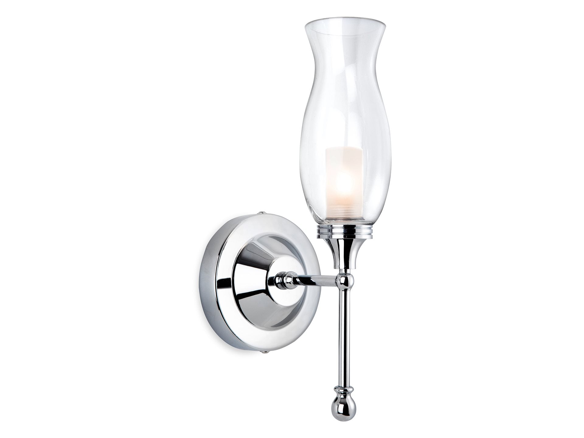 Aston Wall Light- Chrome with Clear Glass
