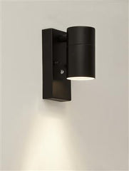 ROCHESTER OUTDOOR WALL LIGHT WITH SENSOR - BLACK METAL