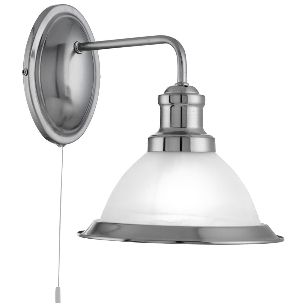 Bistro 1Lt Wall Light - Antique Brass/Satin Silver