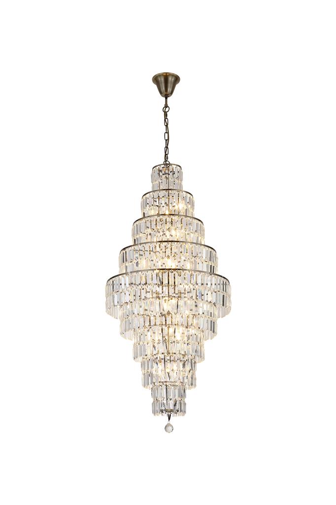 Empire  13Lt Crystal Ceiling Light  - Chrome/Brass Finish