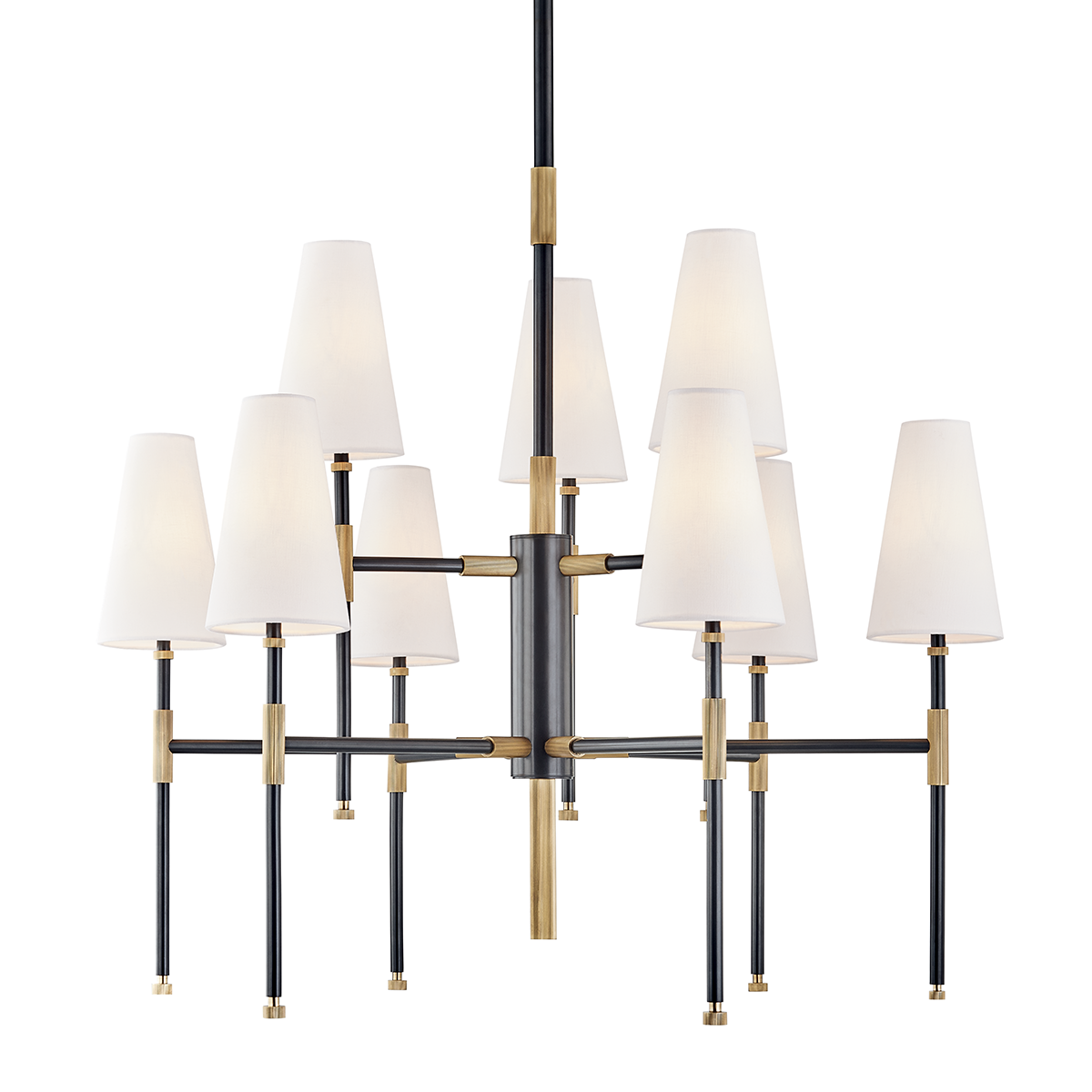 Bowery 6/9Lt Chandelier - Bronze/Nickel