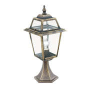 1524 NEW ORLEANS ALUMINIUM IP44 BLACK GOLD OUTDOOR POST LAMP, CLEAR GLASS - Cusack Lighting