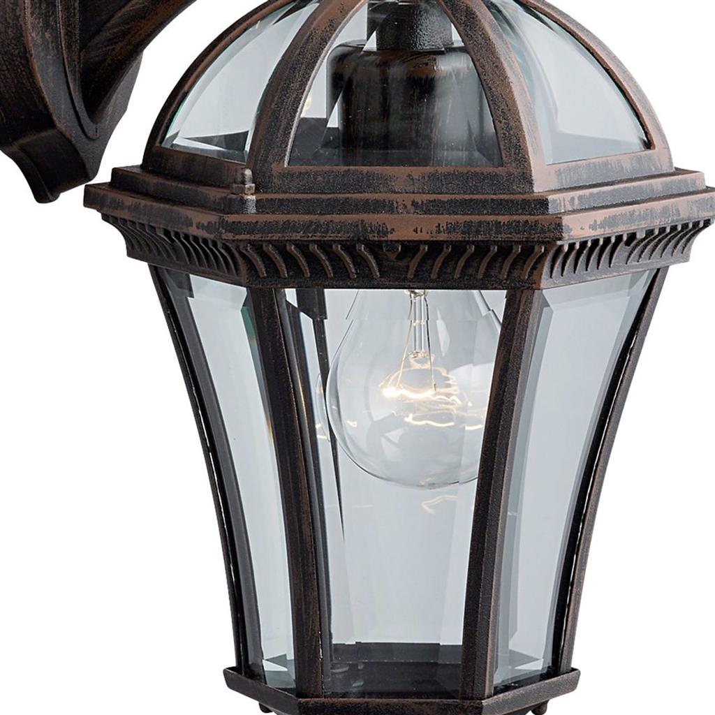 CAPRI UPLIGHT/OUTDOOR -ALUMINIUM, RUSTIC BROWN & GLASS,IP44