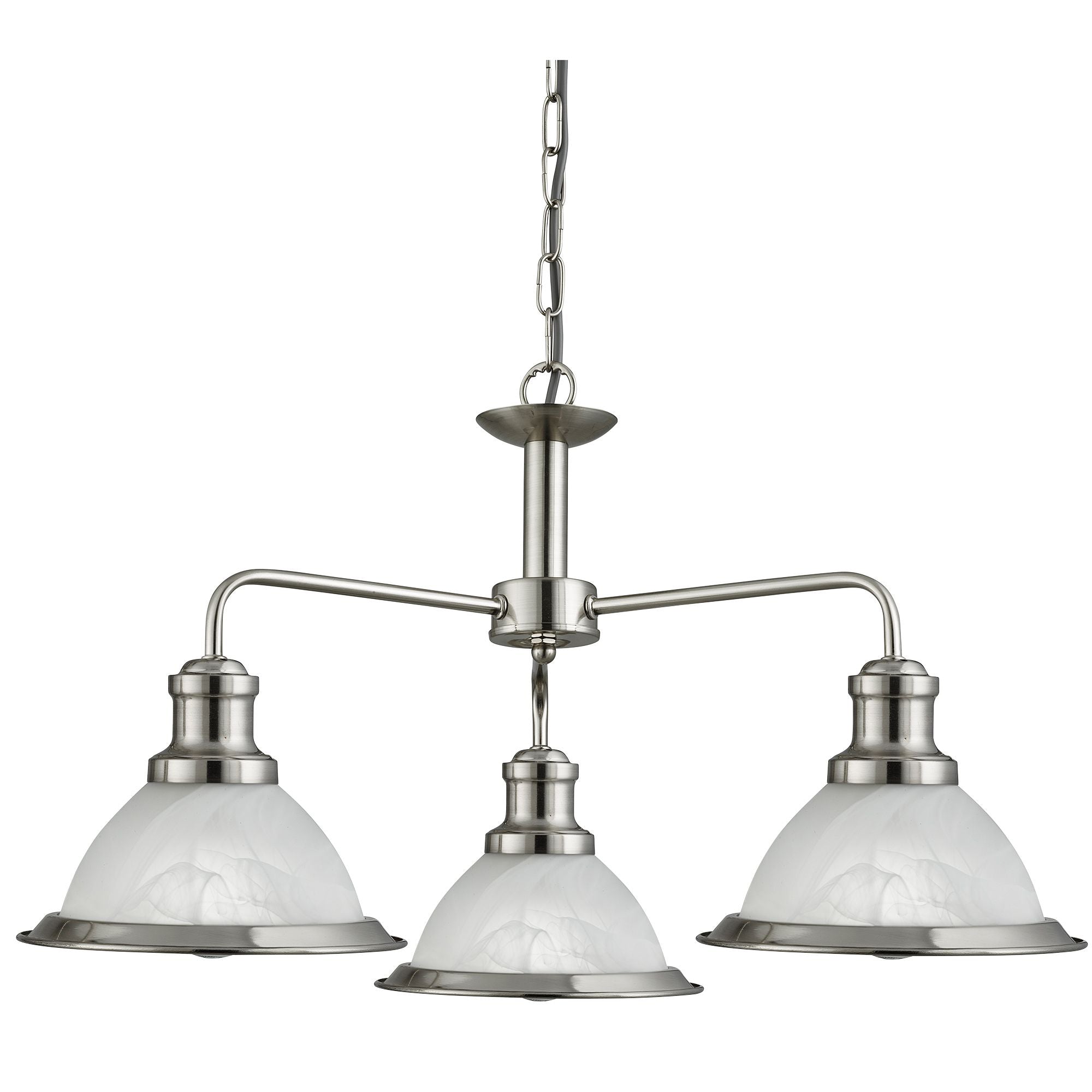Bistro 3/5Lt Multi-Arm Pendant- Satin Silver/Antique Brass Finish