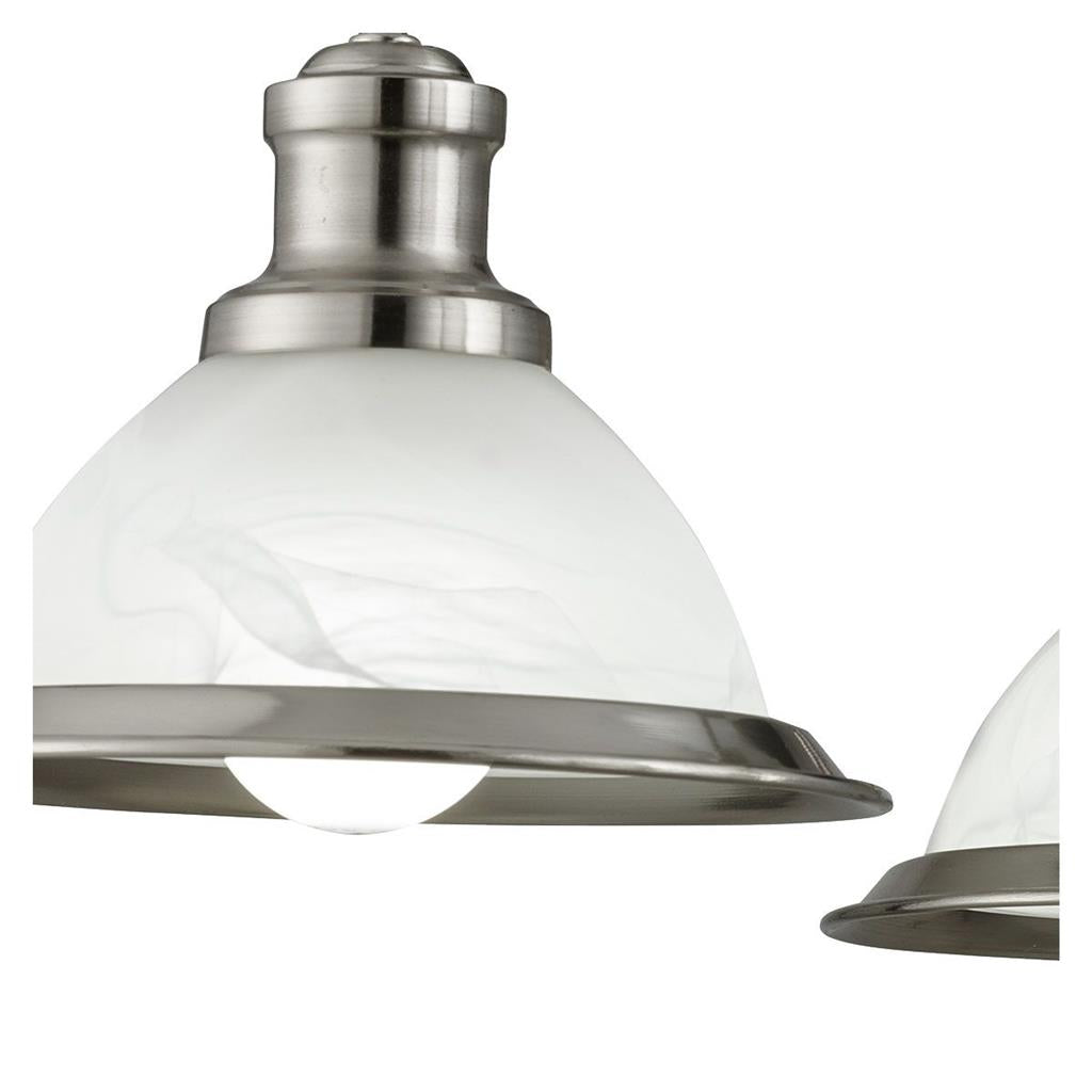 Bistro 3/5Lt Multi-Arm Pendant- Satin Silver/Antique Brass Finish