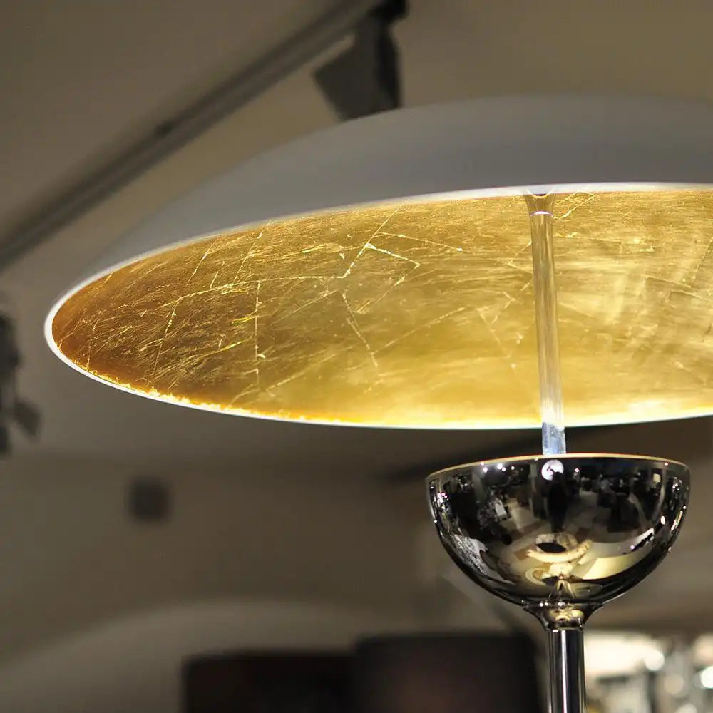 Sydney Floor Lamp Chrome with Matt White & Gold Base