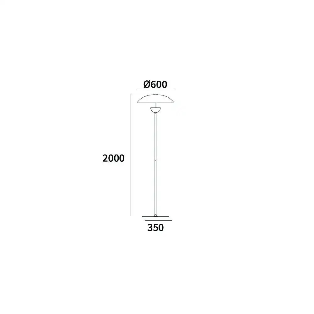 Sydney Floor Lamp Chrome with Matt White & Gold Base