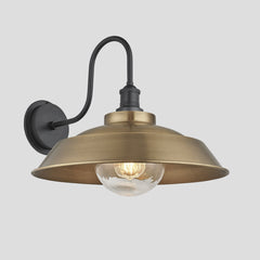 Swan Neck Outdoor & Bathroom Step Wall Light - 16"/18" - Brass