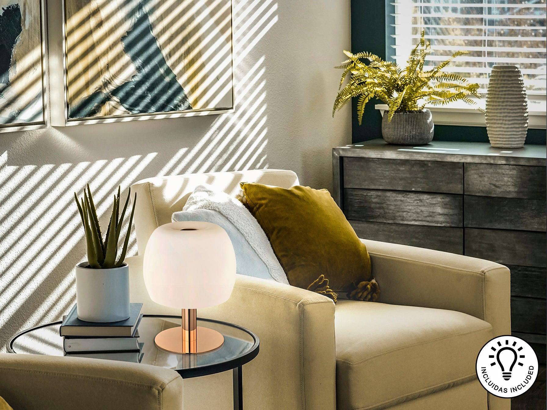 Baloon Table Lamp- Gold Opal Finish