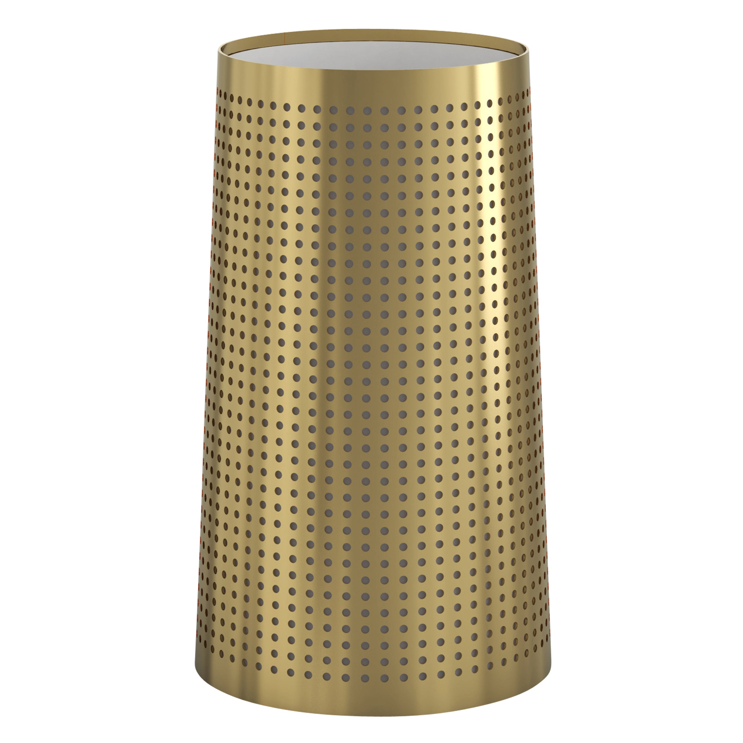 Cone 195 Shade- White/ Natural Brass
