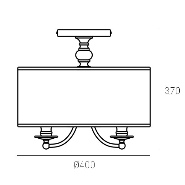 Abu Dhabi 1 3/5Lt Semi Flush Fitting - Silver/Gold