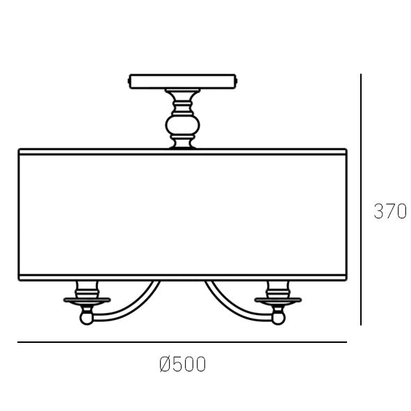 Abu Dhabi 1 3/5Lt Semi Flush Fitting - Silver/Gold