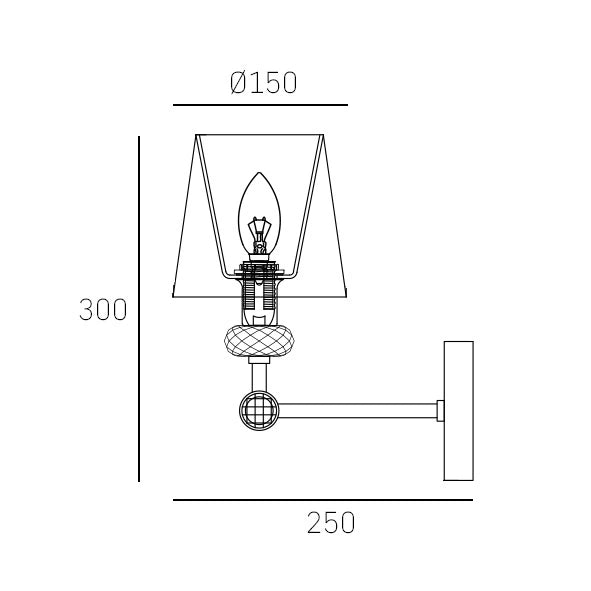 Doha 1Lt Wall Lamp - Nickel