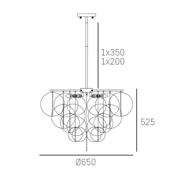 TROMSO 5LT Hanging Pendant - Brass Finish