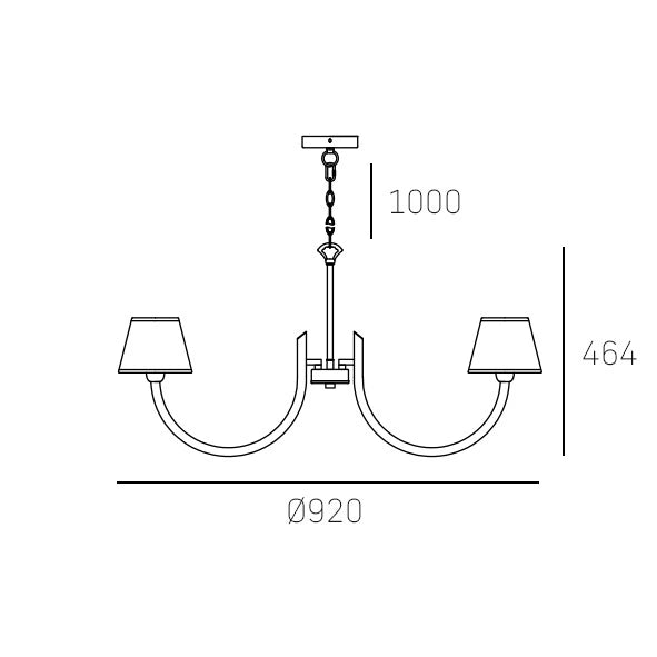Atlanta 8Lt Multi-Arm Pendant - Polished Nickel