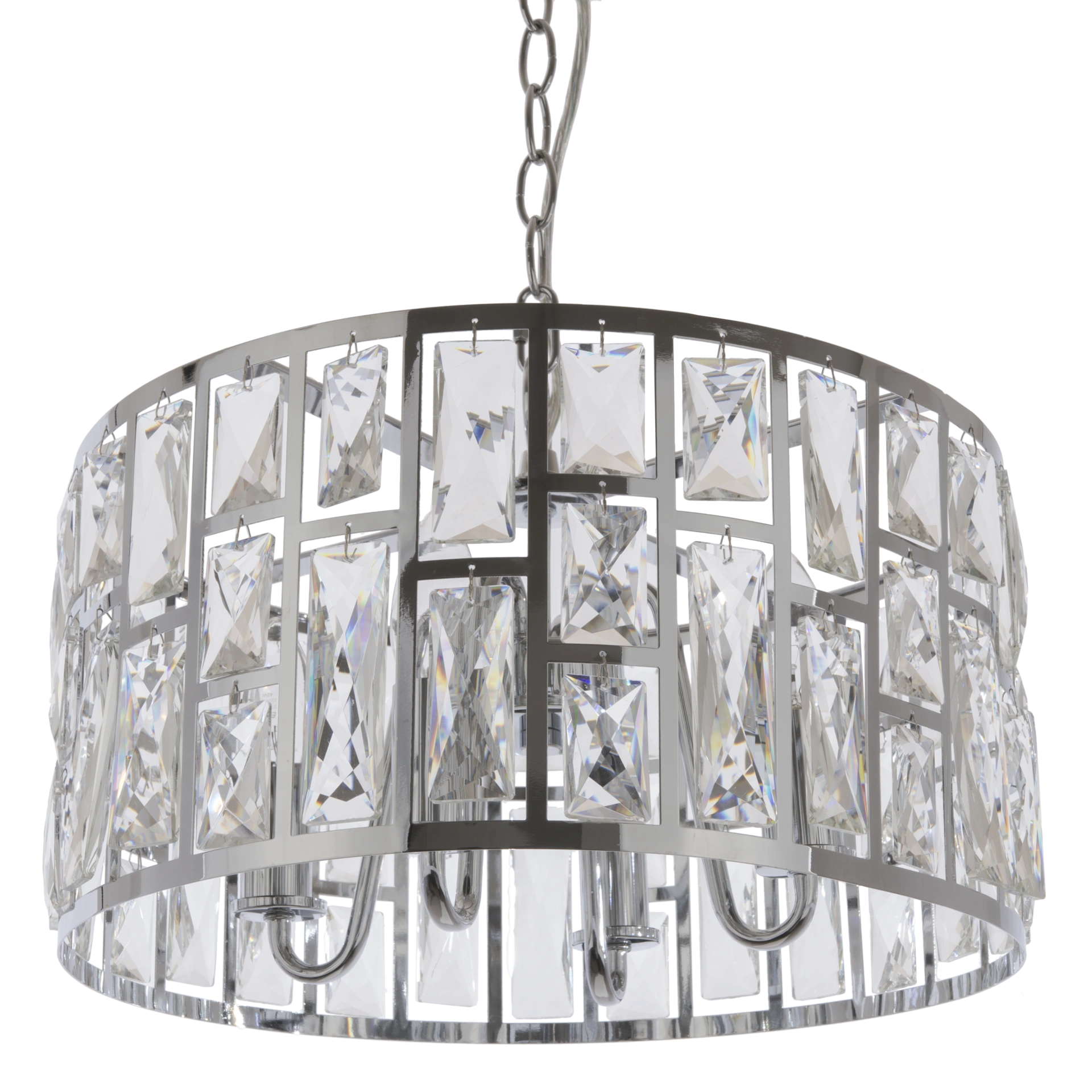 Kyiv 4Lt Crystal Centre Ceiling Light - Silver Finish
