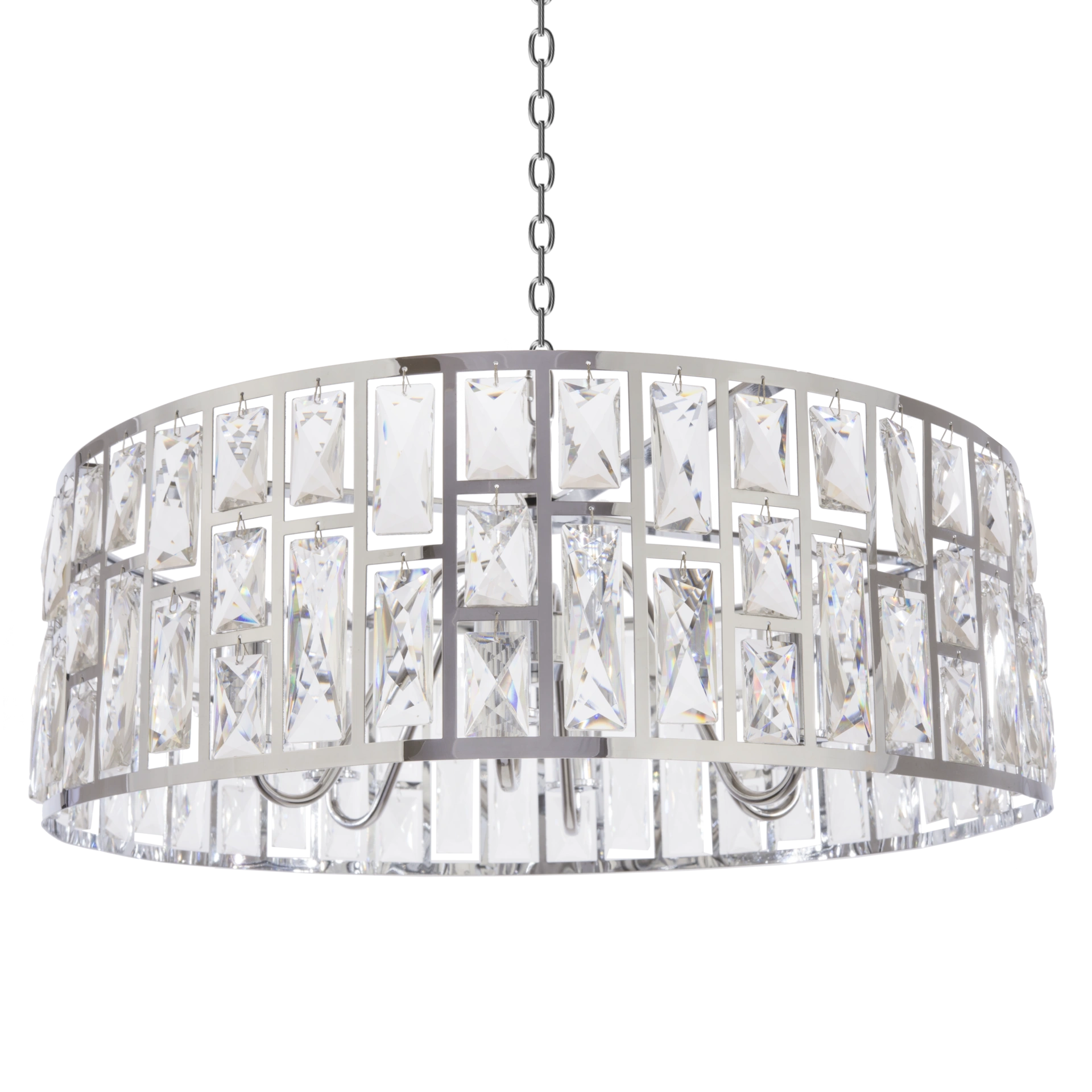Kyiv 6Lt Crystal Centre Ceiling Light - Silver Finish