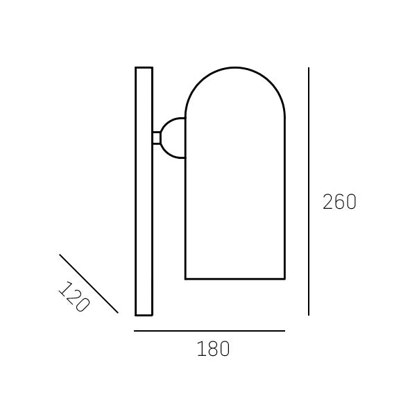 Seoul 1Lt Wall Light - Black Finish