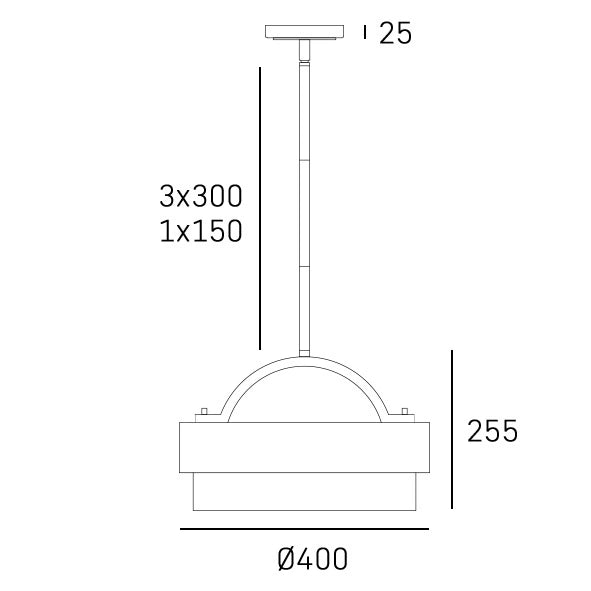 Coburg 4Lt/6Lt Dual Mount Pendant - Brass Finish