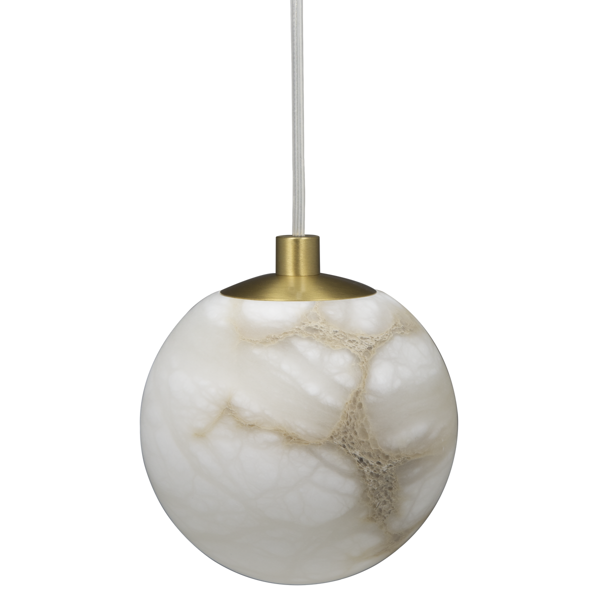 Volterra Single Pendant - Brass & Alabaster